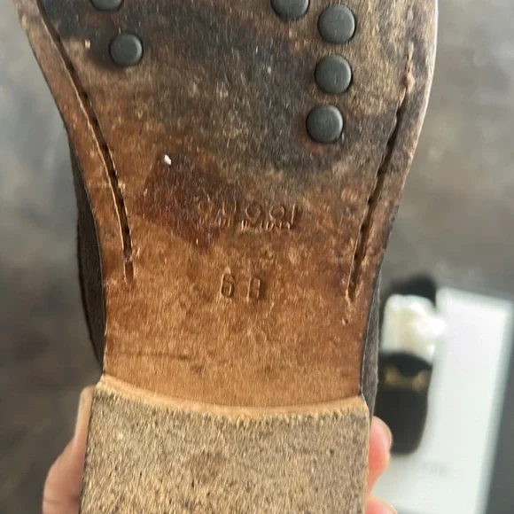 Gucci women’s Dark Brown Suede Loafers - Picture 11 of 12